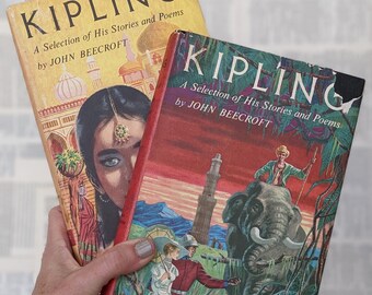 Vintage Kipling Short Story Collection, 2 Volume Set 1956, Book Lover Gift, Reader Gift, Book Set, Antique Books, Bookology Co.