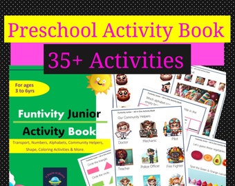 Toddler Busy Book Preschool Kindergarten Printable Activities  Homeschool Montessori Materials Kids 3-6y Learning Binder Activity Quiet Book
