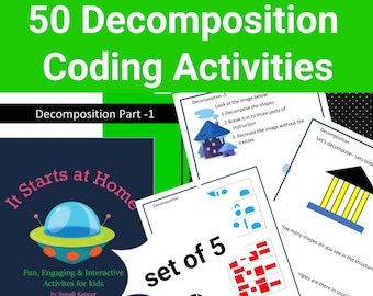 50 Coding Worksheets for Kids - No Computer, Instant Download