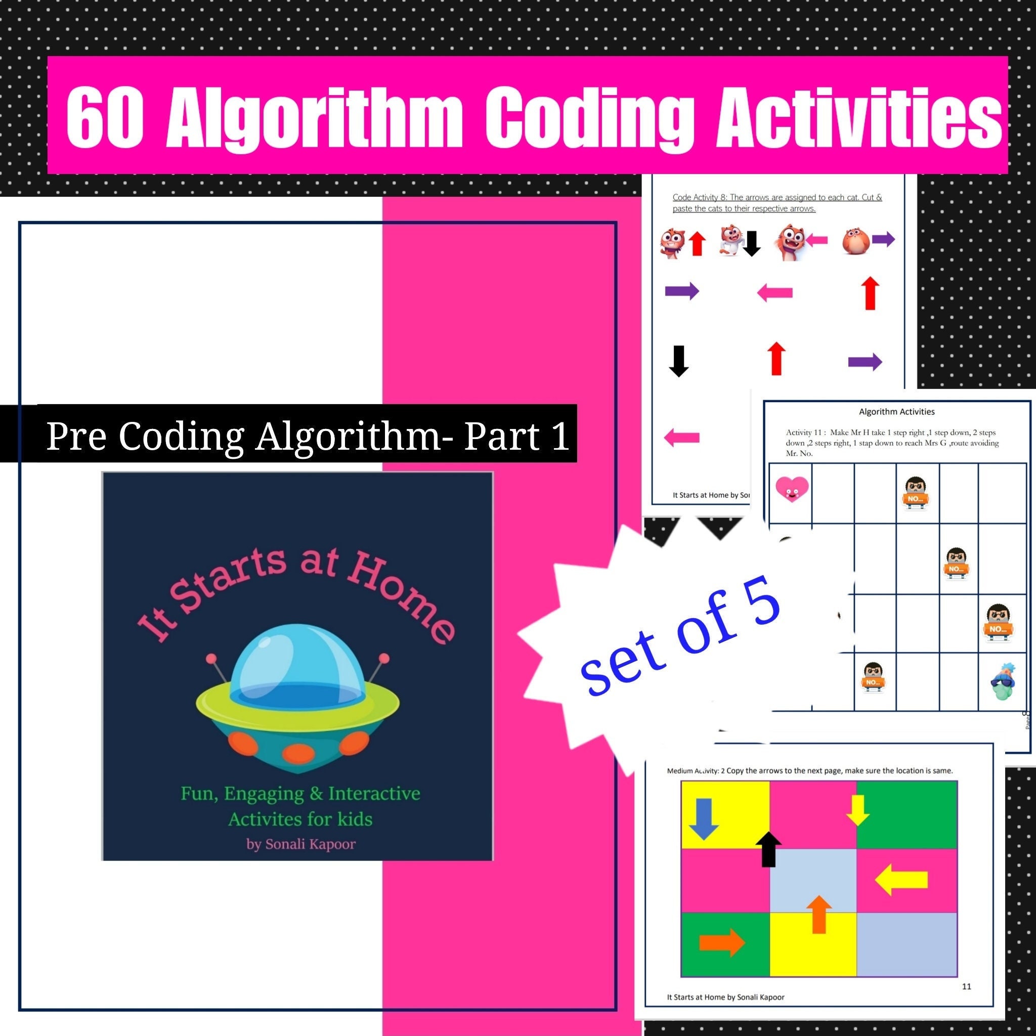60 Coding Worksheets for Kids Education no Computer - Etsy