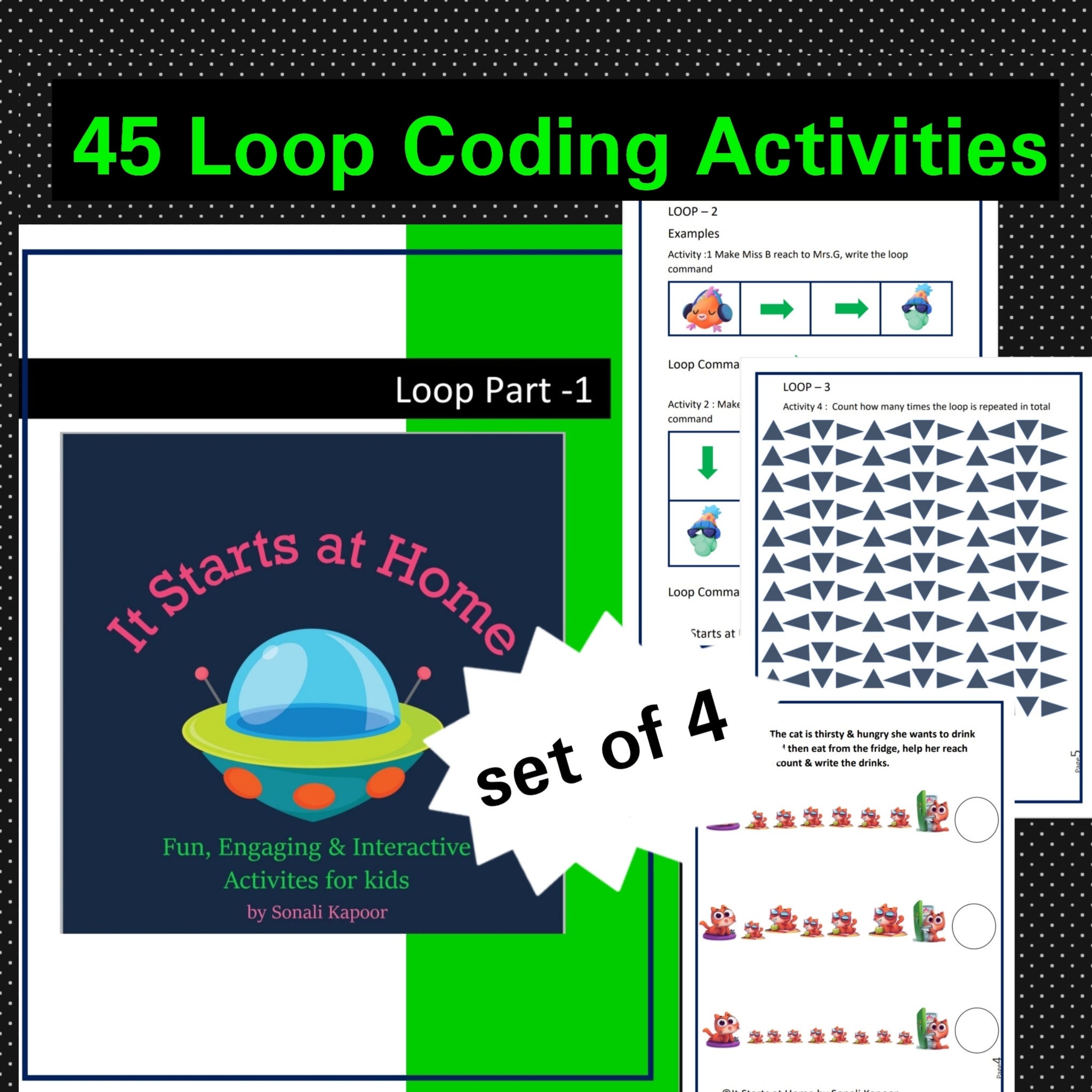 45 Coding Worksheets Loop Worksheets for Kids Quiet Book Busy Book STEM  Activities Education 