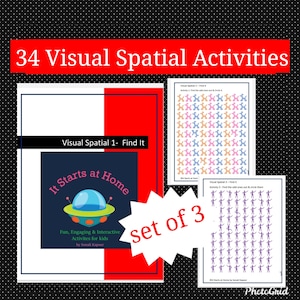 34 Visual Spatial Brain teasers for 4 to 6 yrs old