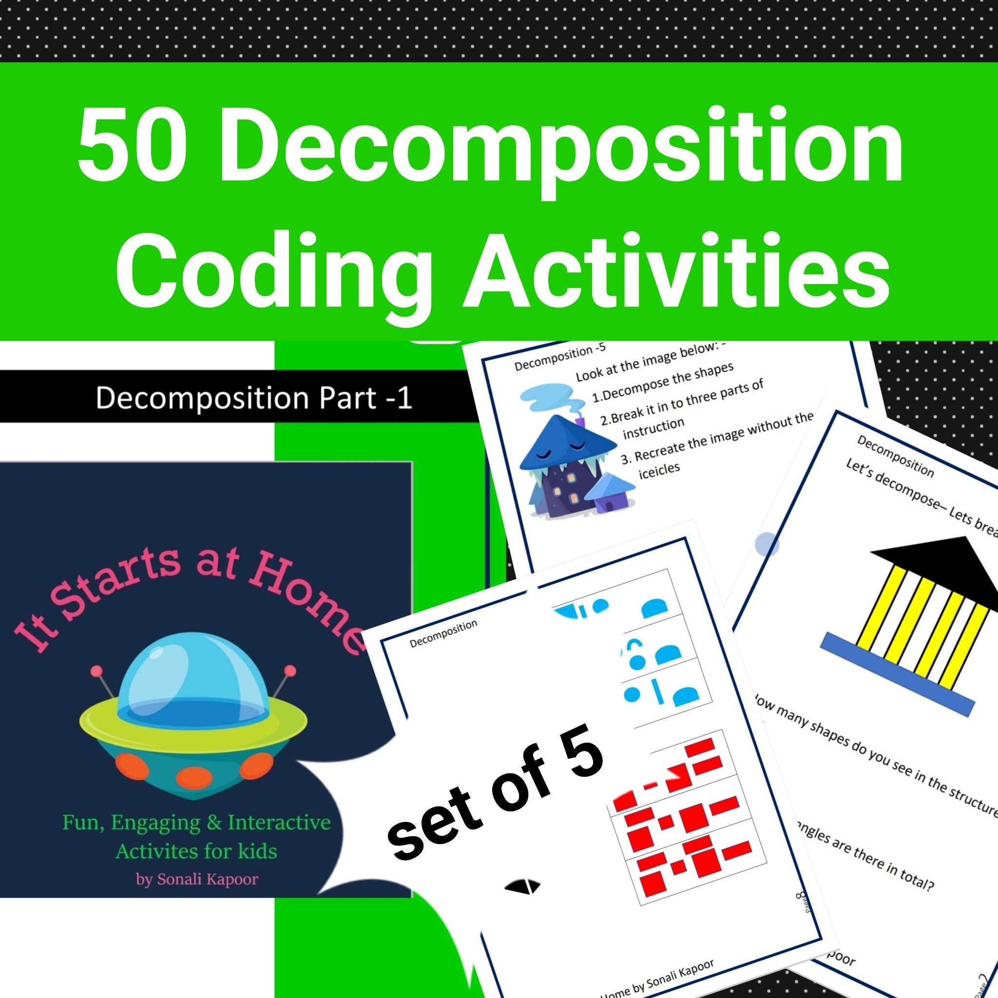 50 Coding Worksheets for Kids - No Computer, Instant Download