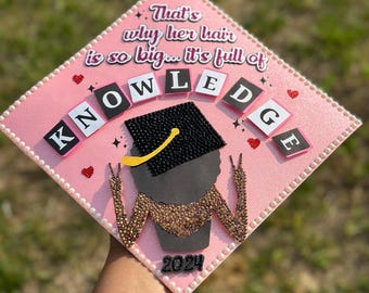 Custom Bling Mortarboard Topper| Custom Rhinestone Graduation Cap| Bling Grad Cap Topper| Custom Bling Grad Cap| Bling Graduation Cap|