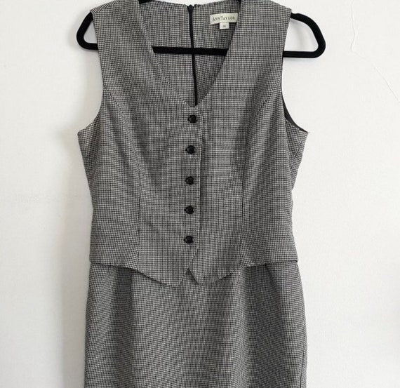 Ann Taylor vintage houndstooth one piece skirt sui