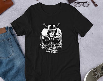 Pirate and Skull Short-Sleeve Unisex Football T-Shirt