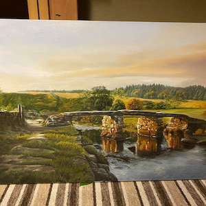 Original oil painting Dartmoor Bridge