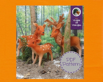 Herten in het bos pdf-patroon