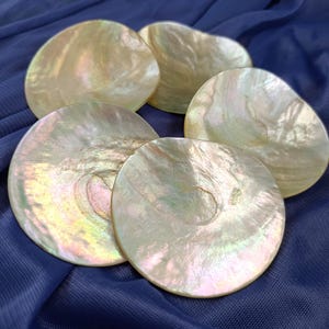 disc, medallion real mother of pearl 57mm 5pcs decoration, DIY, crafts