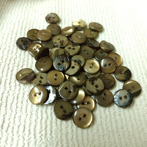 mother-of-pearl buttons in various colors 10 mm 10pcs shirt, shirt, underwear, dress, DIY for men, women Brown