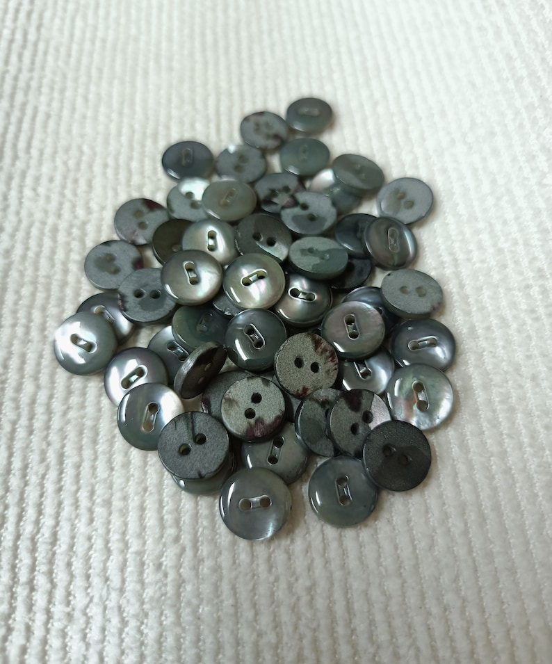 mother-of-pearl buttons in various colors 10 mm 10pcs shirt, shirt, underwear, dress, DIY for men, women Grey