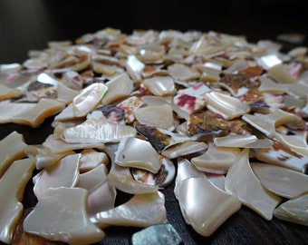 Fragments, paillettes, véritable nacre, sac de 0,4 kg, décoration, bricolage