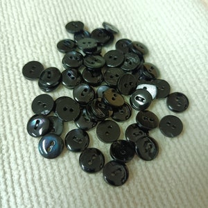 mother-of-pearl buttons in various colors 10 mm 10pcs shirt, shirt, underwear, dress, DIY for men, women blu/nero