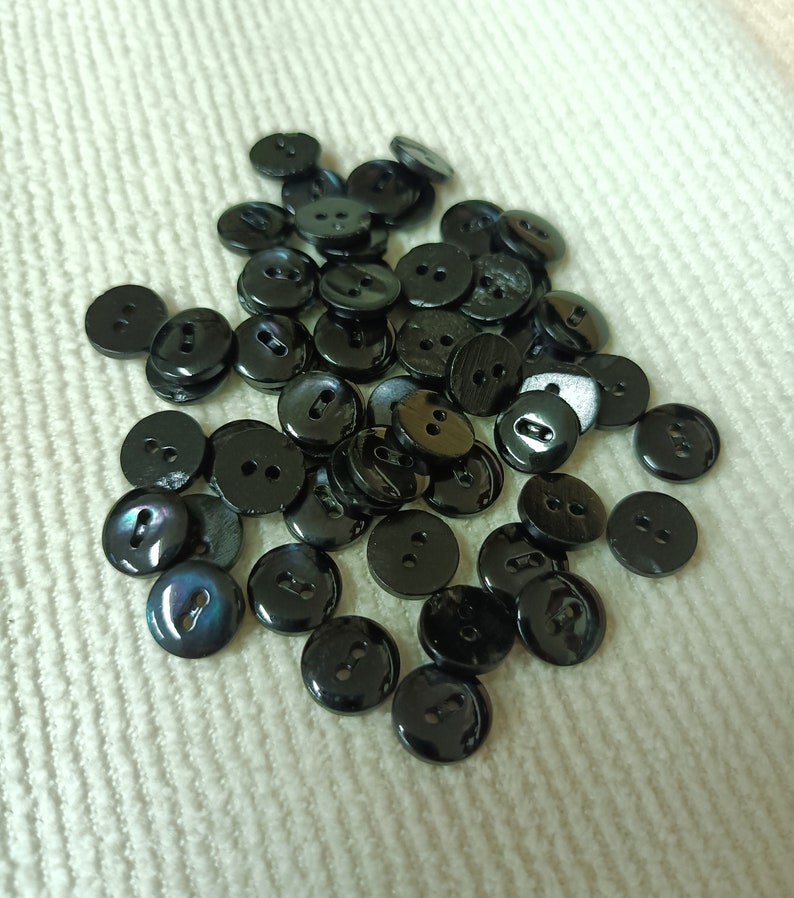 mother-of-pearl buttons in various colors 10 mm 10pcs shirt, shirt, underwear, dress, DIY for men, women blu/nero