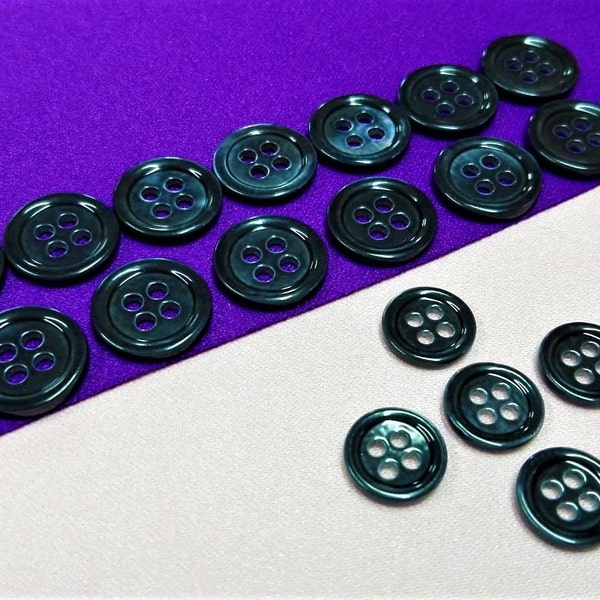 Boutons nacre noire 5pcs 8 mm 15pcs 11 mm chemise, pull, polo, DIY pour homme, femme, enfant