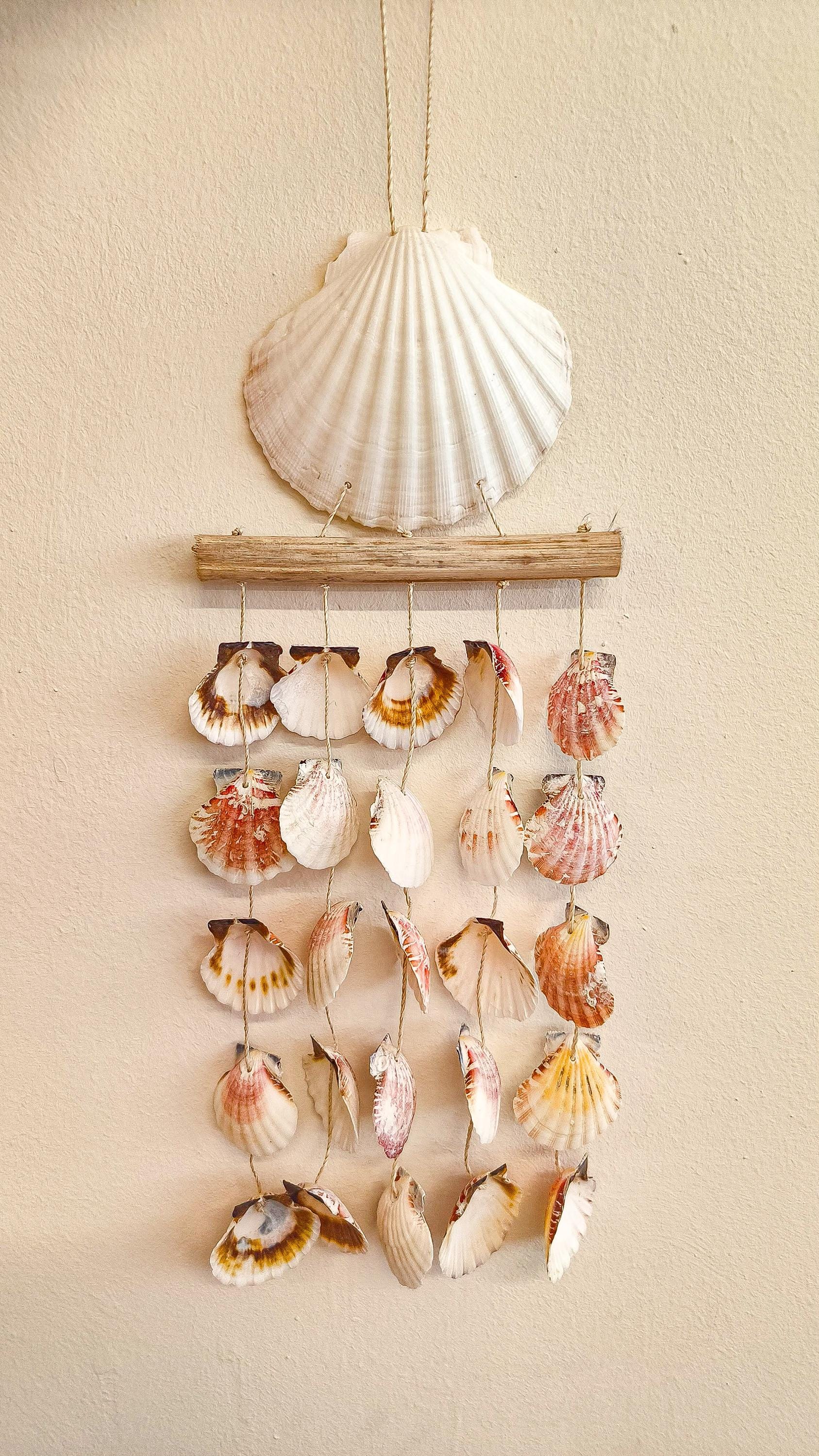 Carillon A Vento Conchiglie Mare 50 Cm - Decorazione Da Parete Creativa Per Casa - Foto 3
