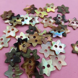 Mother of pearl buttons star 12mm 10pcs knitwear, jacket, suit, linen, diy man, woman, child