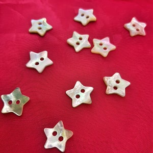 Mother of pearl buttons star 15mm 20pcs knitwear, jacket, suit, linen, diy man, woman, child