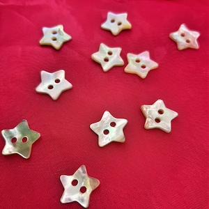 bottoni madreperla stella 15mm 20pz maglia, giacca, abito, biancheria, bricolage uomo, donna, bambino