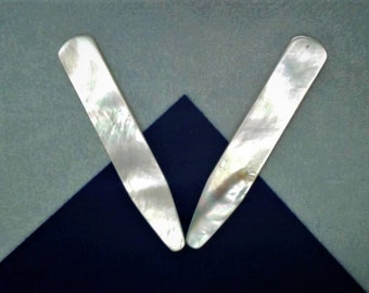 Listones de nácar de 60 mm para camisas clásicas, 2 piezas, camisa de hombre