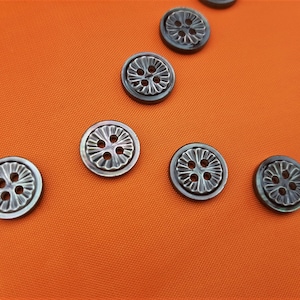 Mother of pearl grey buttons 11mm 10pz knitwear, jacket, pants, dress man, woman