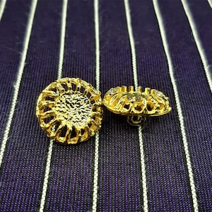 Botões de metal vintage flor/sol 15 mm 10 peças camisa, vestido, jaqueta, calças homens, mulheres