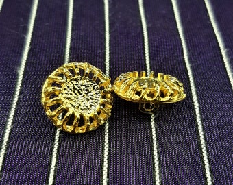 Vintage metal flower/sun buttons 15mm 10pz knitwear, jacket, pants, dress man, woman