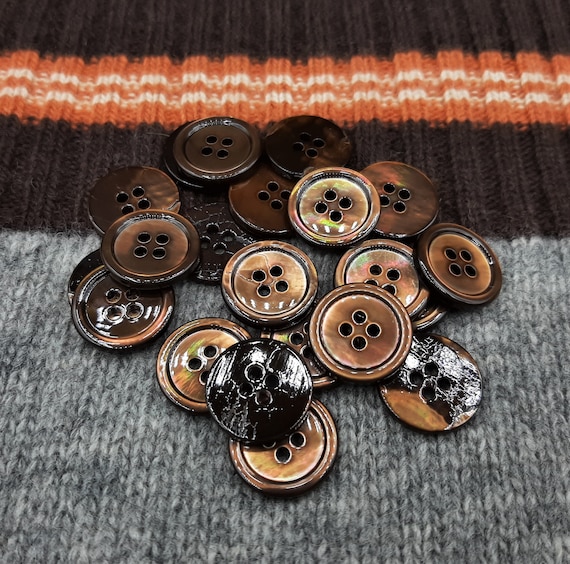 Mother of Pearl Brown Buttons 10pcs 18mm Jacket, Knitwear, Dress, Diy Man,  Woman, Child 