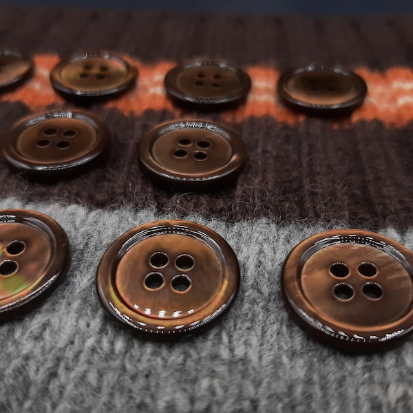 Mother of pearl brown buttons 10pcs 18mm jacket, knitwear, dress, diy man, woman, child