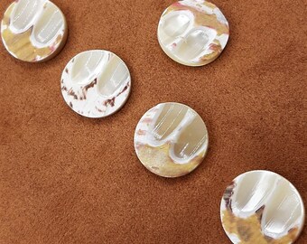 Lot De 16 Boutons Plats En Nacre Véritable 20mm - 4 Trous - Qualité Vintage - Idéal Couture & Customisation