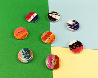 striped mother-of-pearl buttons in various colors 12 mm 5pcs for shirts, jackets, linens, dresses, men's and women's DIY