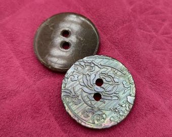 real mother of pearl buttons grey 22mm 5pcs flower sweater, jacket, coat, suit men, women