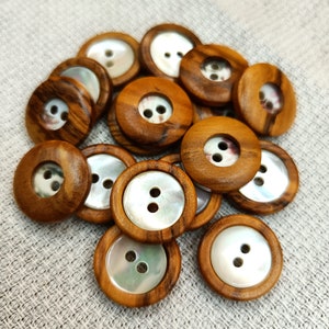 bottoni madreperla e legno vintage 17.5mm 5pz maglia, giacca, pantalone, abito uomo, donna