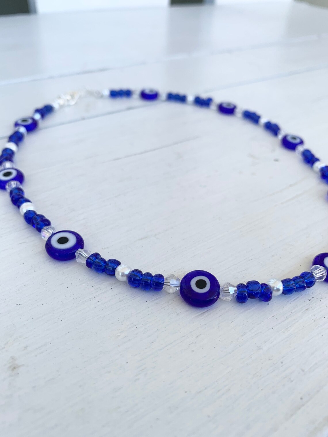 Cobalt Blue Evil Eye Necklace | Etsy