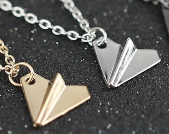 Paper Airplane Necklace