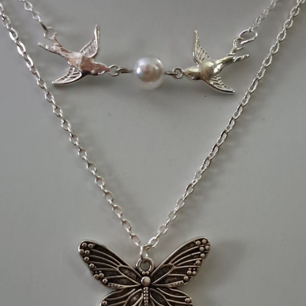 Swallow & Butterfly Necklace