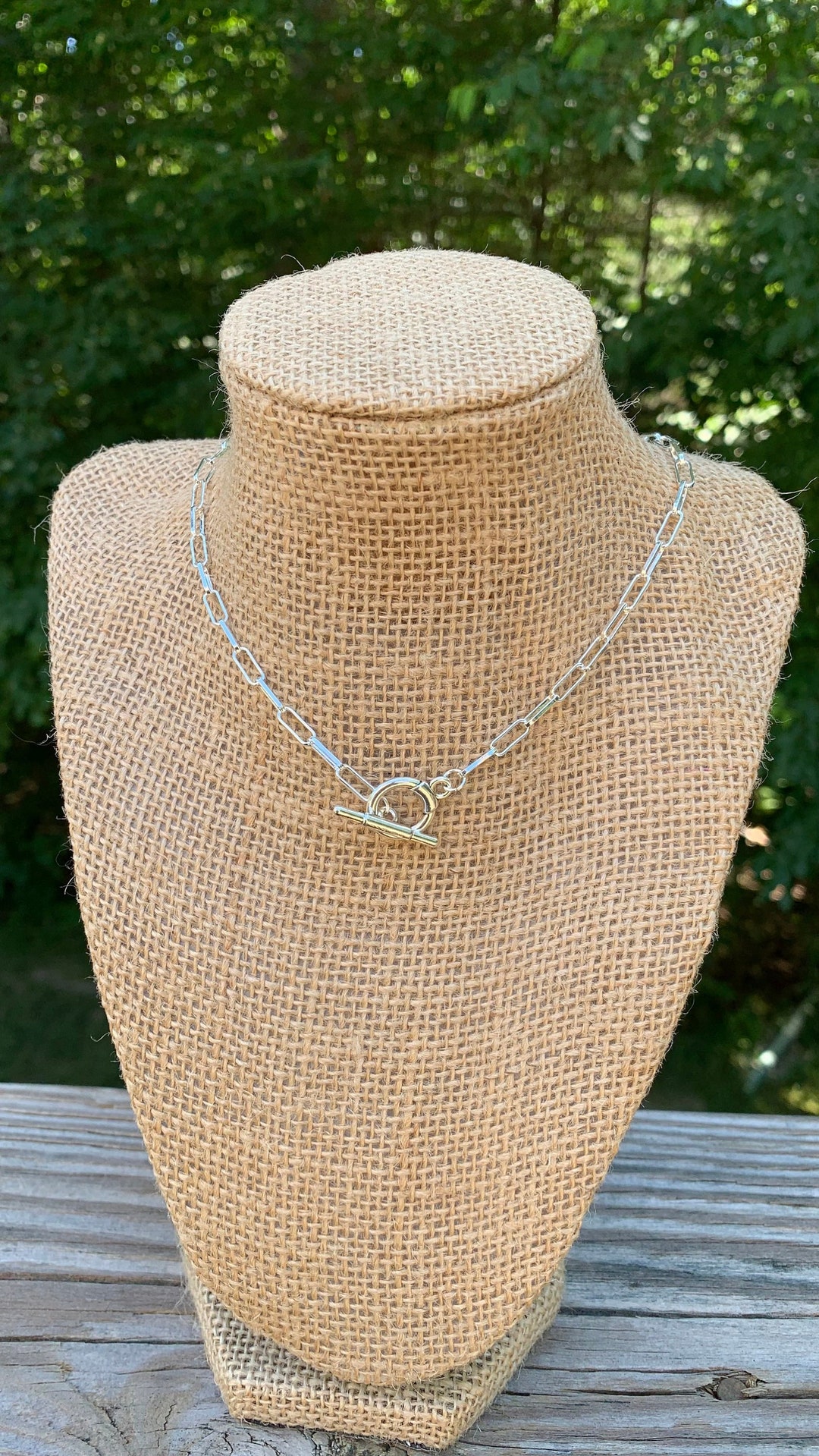 Paper Clip Necklace / Layered Necklace / Silver Statement Etsy