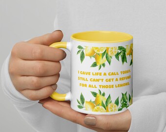 Lemon Refund- 11 oz Mug with Yellow Handle
