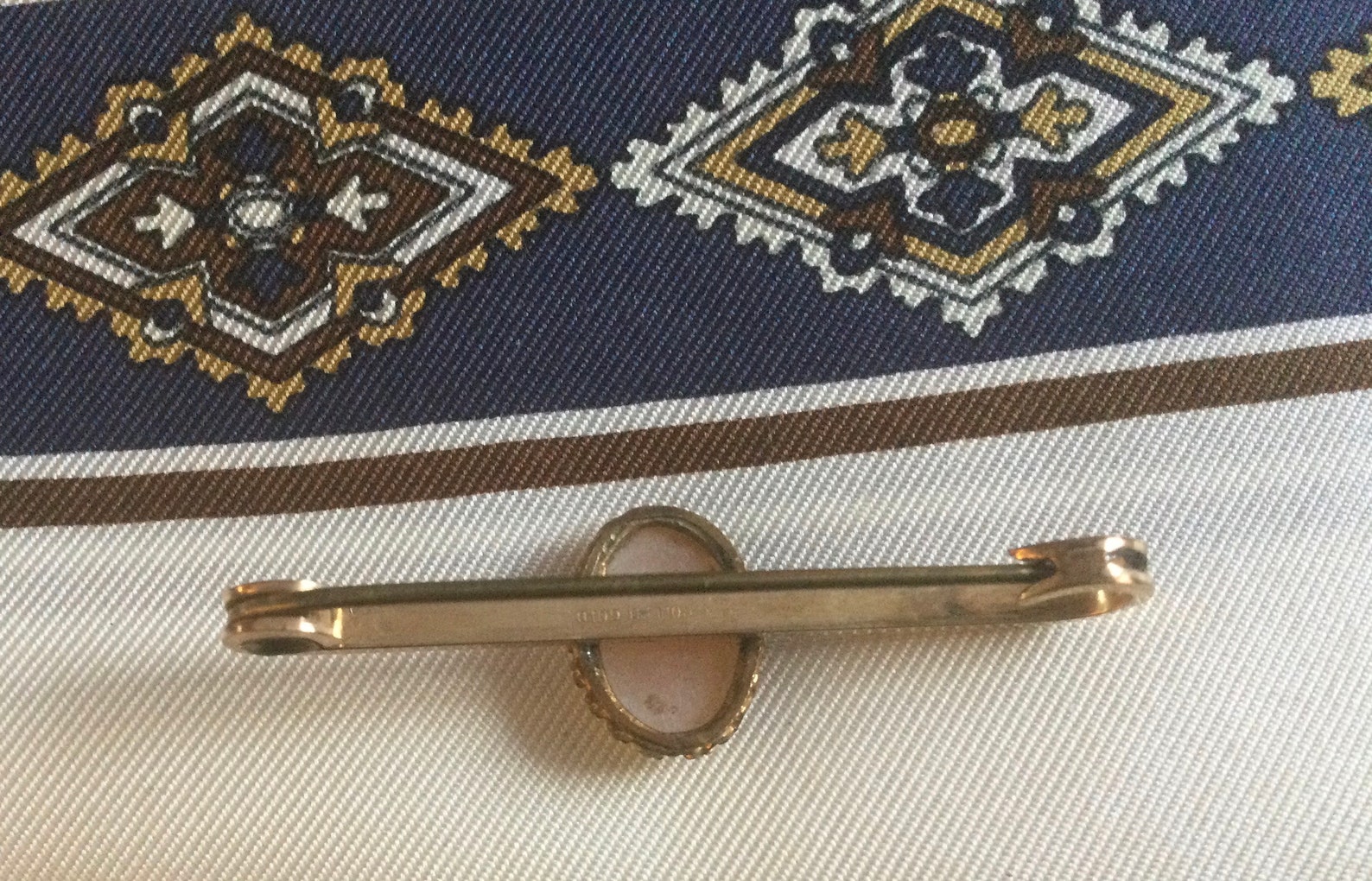 Vintage Rolled gold cameo bar brooch Etsy