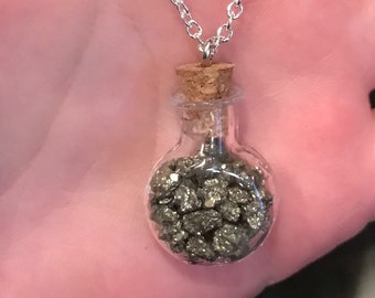 Pyrite Bottle Necklace