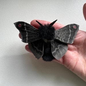 Mothman, needle felted, moth figurine, decoration, handmade, posable.