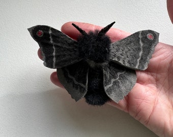 Mothman, needle felted, moth figurine, decoration, handmade, posable.