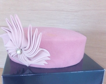 Pink felt hat