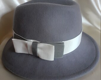 Grey wool felt fedora