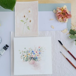 Floral No. 6 &quot;Bloom&quot; Collection...watercolor painting...5x7 painting