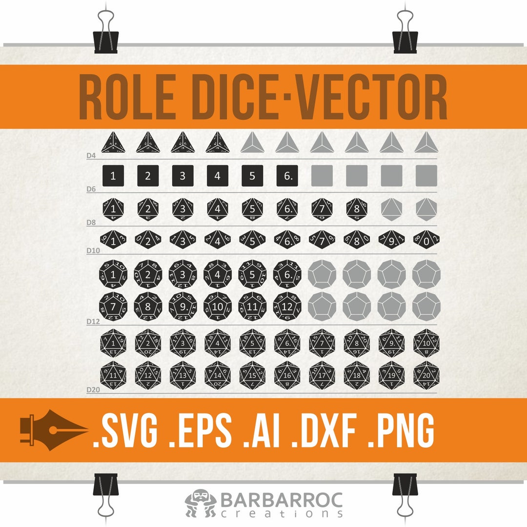 Dice Role Playing Games, Role Dice, Vector Design, Image, Icon, SVG EPS DXF Etsy