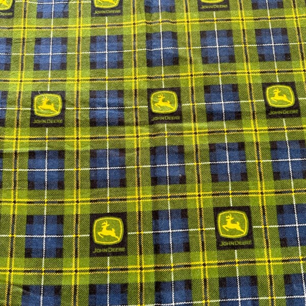 John Deere Flannel Fabric Etsy
