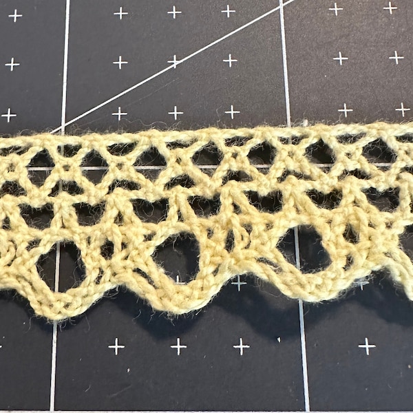Yellow Crochet Trim 3/4" Wide BTY
