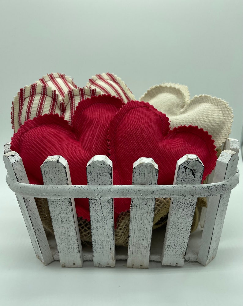 Handmade Fabric Heart Decorations, Farmhouse Hearts Etsy UK