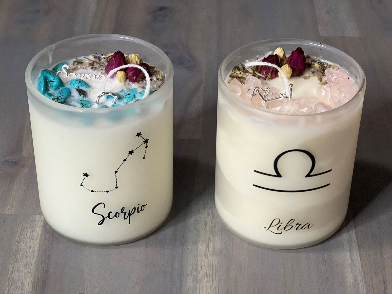 Zodiac Candles Crystal Infused Candle Birth Month Candles Etsy